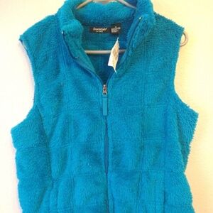 Turquoise Blue Fuzzy Vest